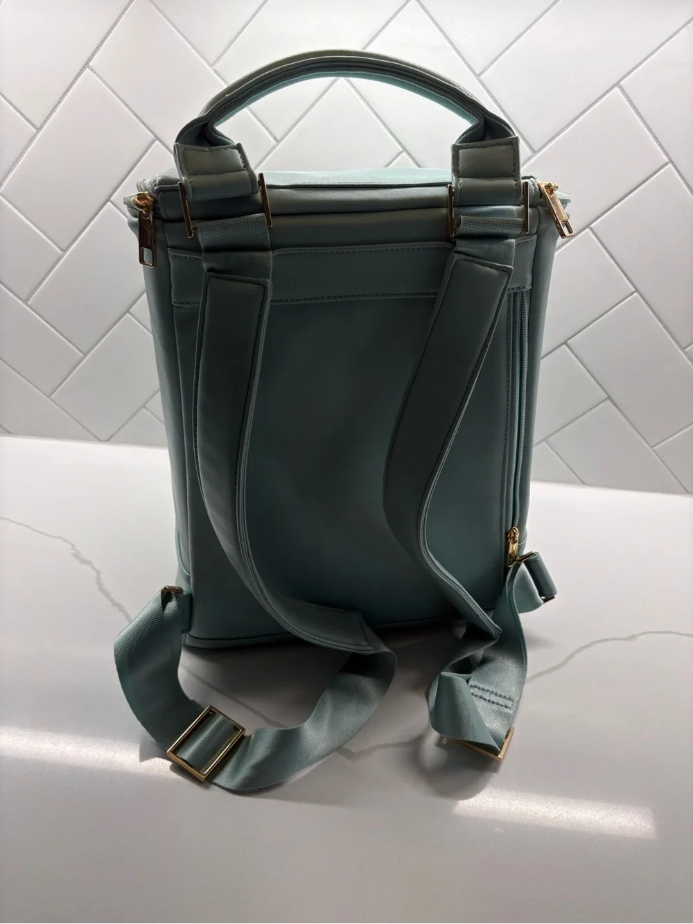 Corkcicle Mint Green Insulated Bottle Carrier with Strap